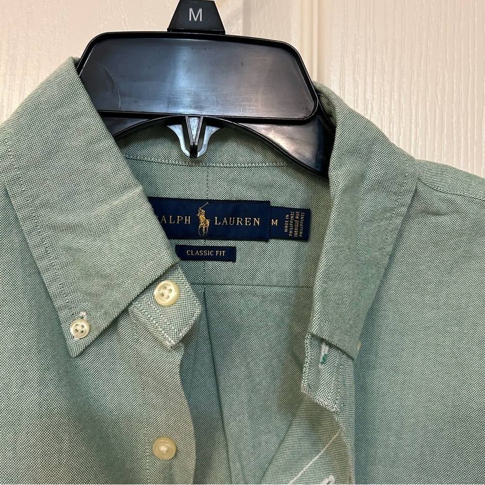Polo Ralph Lauren Men's Classic Fit Oxford Shirt in Green Size M - Picture 5 of 7